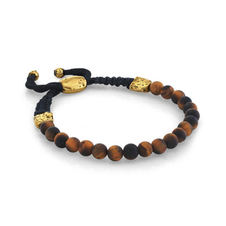 LH x JA Akasha Brown Tiger's Eye Mala Bead Bracelet with Merkaba | Ready to Ship Brass   by Logan Hollowell Jewelry