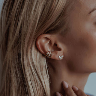 Triple Kundalini French Pave Diamond Ear Cuff    by Logan Hollowell Jewelry