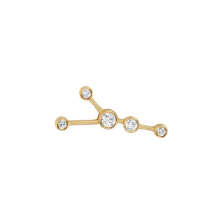 Baby Cancer Diamond Constellation Studs | Ready to Ship Yellow Gold Single Left  by Logan Hollowell Jewelry