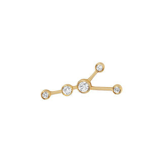 Baby Cancer Diamond Constellation Studs | Ready to Ship Yellow Gold Single Right  by Logan Hollowell Jewelry
