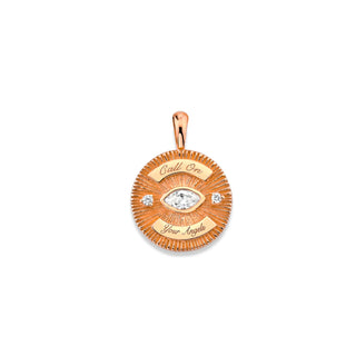 Call On Your Angels Natural or Lab Created Diamond Angel Eye Coin Pendant Necklace Rose Gold Pendant Only Natural by Logan Hollowell Jewelry