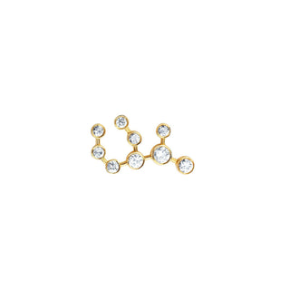 Baby Virgo Diamond Constellation Studs | Ready to Ship Yellow Gold Single Right  by Logan Hollowell Jewelry