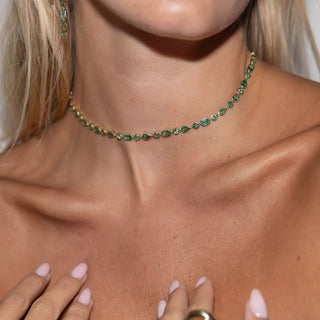 Diana Emerald Bezel Choker    by Logan Hollowell Jewelry