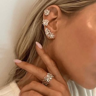 Eternal Jardin Rose Cut Fancy Diamond Flower Earrings    by Logan Hollowell Jewelry