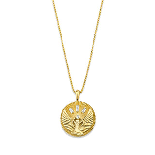 Isis Coin Pendant Necklace Yellow Gold 20"  by Logan Hollowell Jewelry