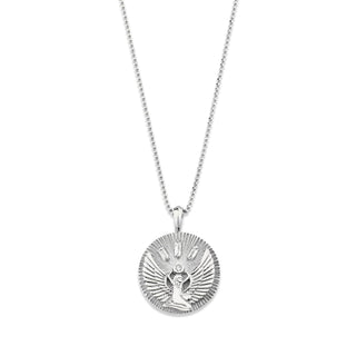 Isis Coin Pendant Necklace White Gold 20"  by Logan Hollowell Jewelry