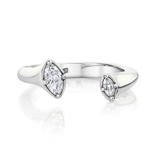 Lover's Duet Marquise Diamond Ring White Gold 4  by Logan Hollowell Jewelry