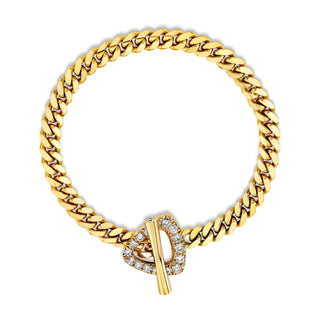 Trillion Toggle Bracelet 6.5" Yellow Gold  by Logan Hollowell Jewelry