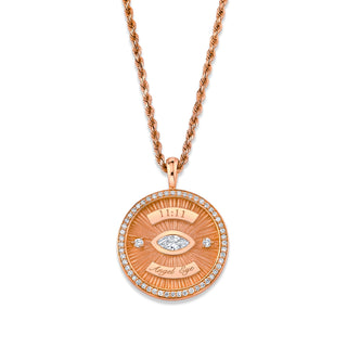 Angel Eye 11:11 Coin Pendant Rose Gold 16"  by Logan Hollowell Jewelry
