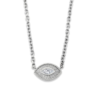 Angel Eye Marquise Diamond Necklace White Gold   by Logan Hollowell Jewelry