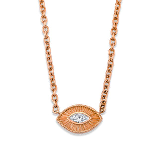 Angel Eye Marquise Diamond Necklace Rose Gold   by Logan Hollowell Jewelry