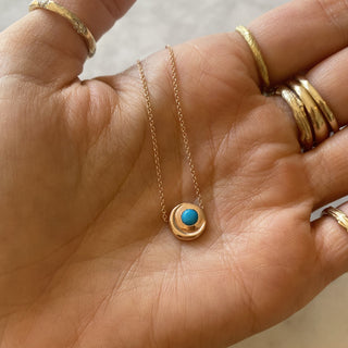 Rise Moon Necklace with Turquoise | Ready to Ship    by Logan Hollowell Jewelry