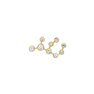 Classic Virgo Constellation Stud | Ready to Ship Yellow Gold Single Left  by Logan Hollowell Jewelry