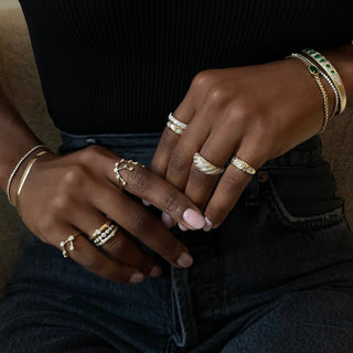 18k Nautilus Ring with Pavé Diamonds | Ready to Ship    by Logan Hollowell Jewelry