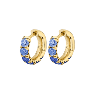 Baby Ombré Blue Sapphire French Pavé Hoops | Ready to Ship    by Logan Hollowell Jewelry