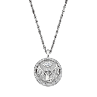 Isis Diamond Pavé  Halo Coin Pendant    by Logan Hollowell Jewelry