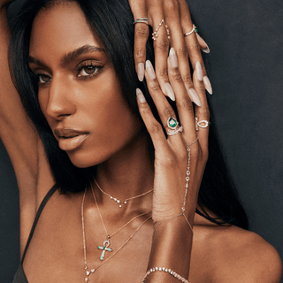 Eau de Rose Cut Multi Shape Diamond Hand Chain    by Logan Hollowell Jewelry