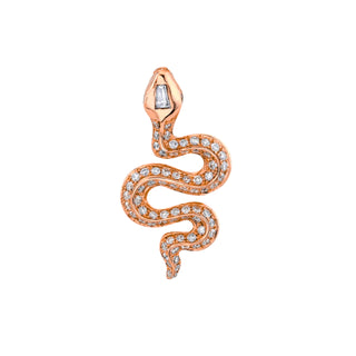 Pavé Diamond Kundalini Studs Rose Gold Single Right  by Logan Hollowell Jewelry