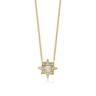 Pavé North Star Necklace Yellow Gold 13-14"  by Logan Hollowell Jewelry