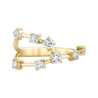 18k Prong Set Taurus Constellation Ring Yellow Gold 3  by Logan Hollowell Jewelry