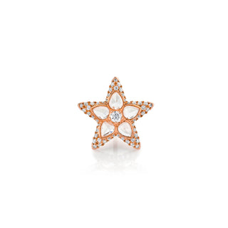 Eau de Rose Cut Diamond Star Studs Rose Gold Single  by Logan Hollowell Jewelry