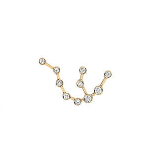 Baby Aquarius Constellation Studs | Ready to Ship Yellow Gold Single Right  by Logan Hollowell Jewelry