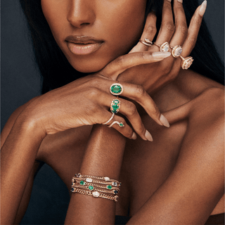 Mini Rainbow Cuban Queen Bracelet with Diamond Center    by Logan Hollowell Jewelry