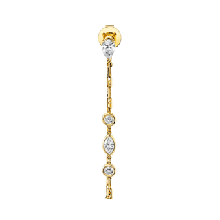 Star Shower Angel Eye Diamond Earrings Yellow Gold Single  by Logan Hollowell Jewelry
