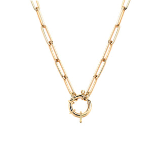 Alchemy Link Charm Necklace with Hoop Closure | Ready to Ship Yellow Gold 18"  by Logan Hollowell Jewelry