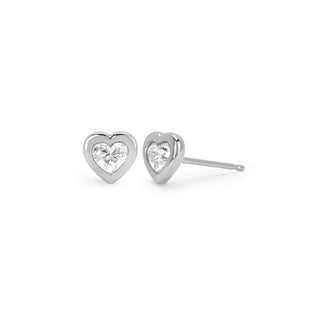 Heart of Light Studs | Ready to Ship White Gold   by Logan Hollowell Jewelry