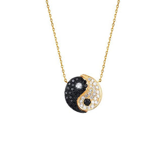 Pave Yin Yang Necklace | Ready to Ship Yellow Gold   by Logan Hollowell Jewelry