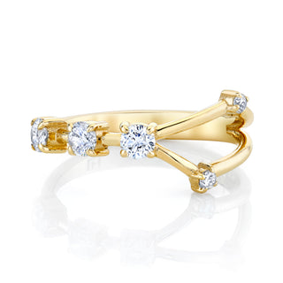 18k Prong Set Cancer Constellation Ring Yellow Gold 3  by Logan Hollowell Jewelry