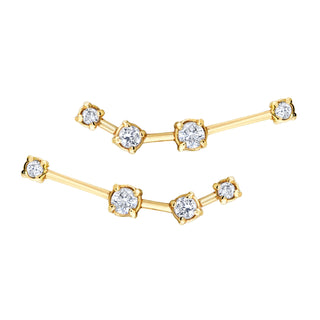 18k Prong Set Aries Constellation Studs Yellow Gold Pair  by Logan Hollowell Jewelry