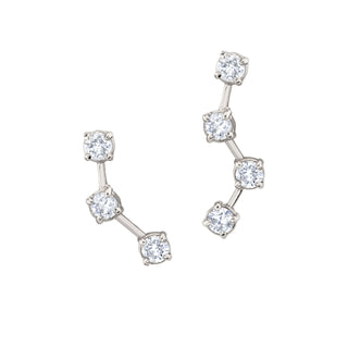 18k Prong Ursa Major Diamond Split Studs White Gold Pair  by Logan Hollowell Jewelry