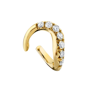 French Pave Diamond Wave Ear Cuff Yellow Gold   by Logan Hollowell Jewelry