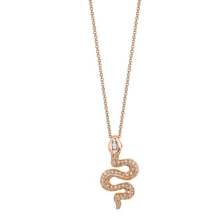 Pavé Diamond Kundalini Pendant Necklace 16" Rose Gold  by Logan Hollowell Jewelry
