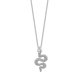 Pavé Diamond Kundalini Pendant Necklace 16" White Gold  by Logan Hollowell Jewelry
