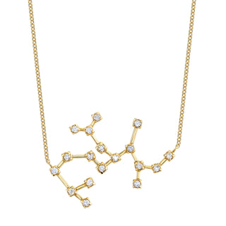 18k Prong Set Sagittarius Constellation Necklace Yellow Gold   by Logan Hollowell Jewelry