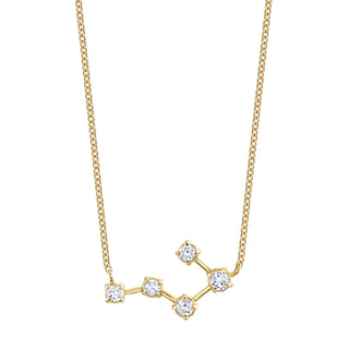 18k Prong Set Big Dipper Constellation Necklace Yellow Gold   by Logan Hollowell Jewelry
