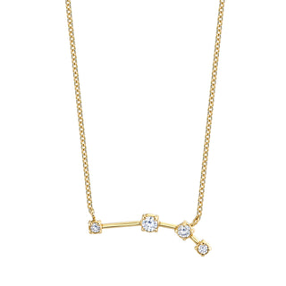 18k Prong Set Aries Constellation Necklace Yellow Gold   by Logan Hollowell Jewelry