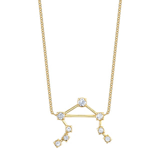 18k Prong Set Libra Constellation Necklace Yellow Gold   by Logan Hollowell Jewelry