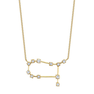 18k Prong Set Gemini Constellation Necklace Yellow Gold   by Logan Hollowell Jewelry