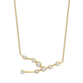 18k Prong Set Taurus Constellation Necklace Yellow Gold   by Logan Hollowell Jewelry