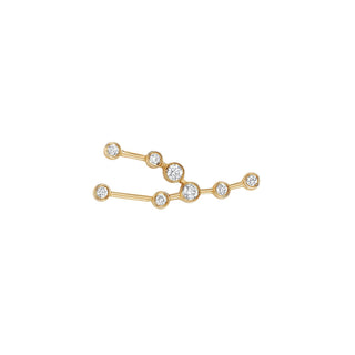 Baby Taurus Diamond Constellation Studs Yellow Gold Single Left  by Logan Hollowell Jewelry