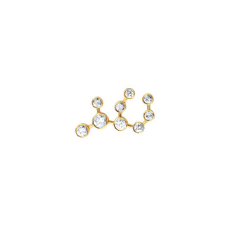 Baby Virgo Diamond Constellation Studs Yellow Gold Single Left  by Logan Hollowell Jewelry