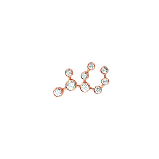 Baby Virgo Diamond Constellation Studs Rose Gold Single Left  by Logan Hollowell Jewelry