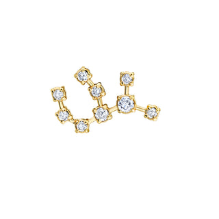 18k Prong Set Virgo Constellation Studs Yellow Gold Single Right  by Logan Hollowell Jewelry