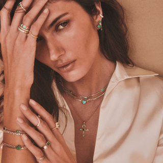 Emerald Cut Emerald Cuban Collar Necklace    by Logan Hollowell Jewelry