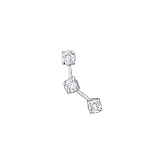 18k Prong Ursa Major Diamond Split Studs White Gold 3 Diamond Earring  by Logan Hollowell Jewelry
