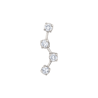 18k Prong Ursa Major Diamond Split Studs White Gold 4 Diamond Earring  by Logan Hollowell Jewelry